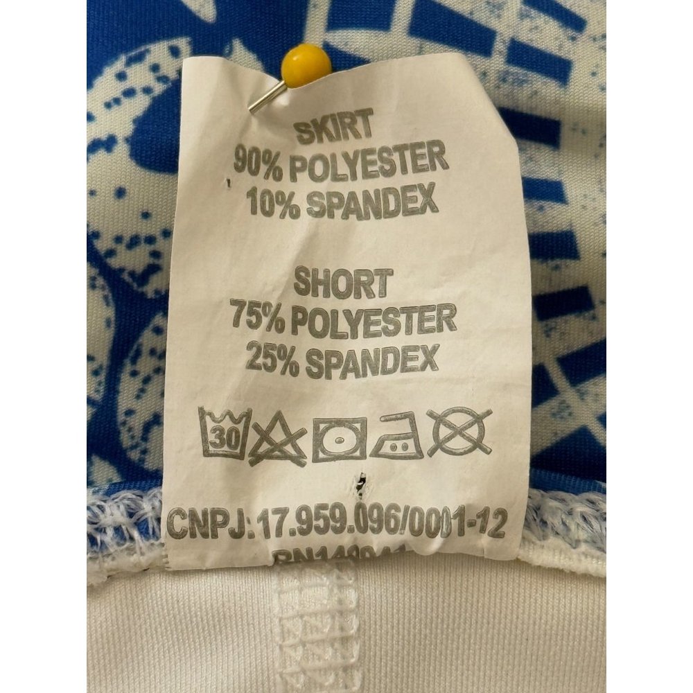 DonaJo Womens Skort Size XL Blue White Print Pleated Skirt - Picture 6 of 6